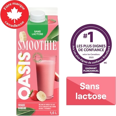 Oasis Fraise et banane Smoothie 1.6 l, 0,37 $/100ml