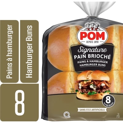 POM Pains à hamburger briochés Signature 520 g, 0,88 $/100g
