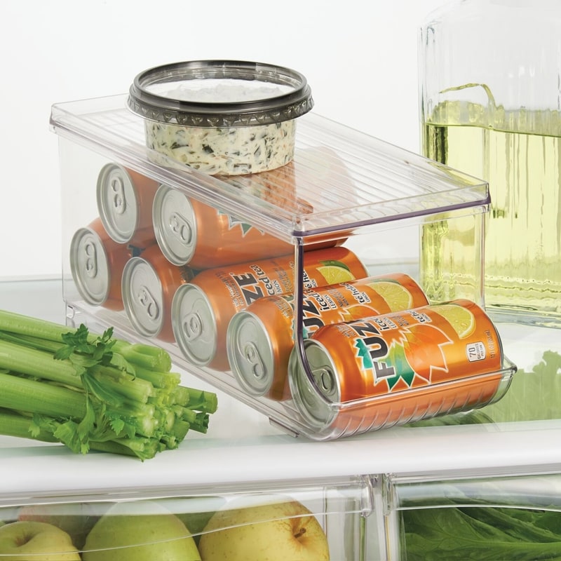 Fridge Organization Bin, Soda Can Holder, Clear