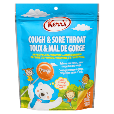 Lollypop Lozenges Cough & Sore Throat Orange