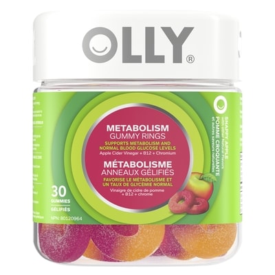 OLLY Gummy Rings Metabolism Snappy Apple 30 ea, $0.87/1ea