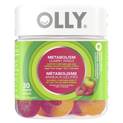 OLLY Anneaux Gélifiés Métabolisme Pomme Croquante 30 ea, 0,87 $/1ch