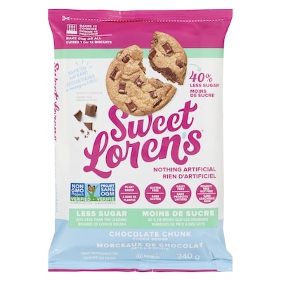 Sweet Loren's Cookie Dough, Chocolate Chunk Less Sugar 340 g, $2.50/100g