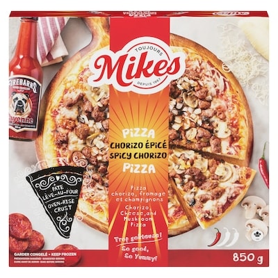 Mikes Pizza chorizo ​​épicé 850 g, 1,35 $/100g