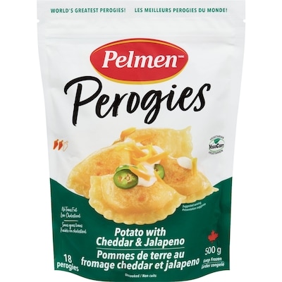 Pelmen Potato Cheddar And Jalapeno Perogies 500 g, $1.10/100g