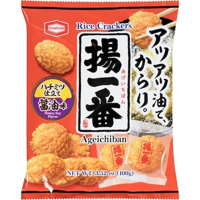 Kameda Rice Cracker Soy Sauce Flavour 100 g, $3.49/100g