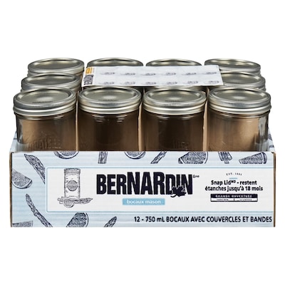Bernardin Bocaux mason 12 x 750 ml 12 ea, 2,50 $/1ch