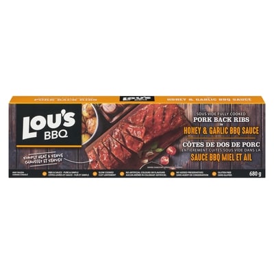 Lous Sous Vide Fully Cooked Pork Back Ribs In Honey & Garlic Bbq Sauce 680 g, $2.06/100g