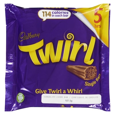 Cadbury Twirl 5-Pack 107.5 g, $4.64/100g