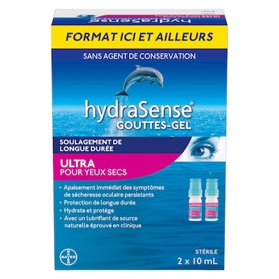 Hydrasense Gouttes-gel oculaires Ultra pour yeux secs - sans agent de conservation 20 ml, 124,95 $/100ml