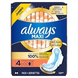 Serviettes De Nuit Always Maxi Pour Flux Très Abondant Avec Ailes Taille 5 Nd