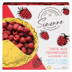 Simonne Tarte aux framboises 650 g, 1,00 $/100g