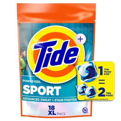 Tide Laundry Detergent Pods with Odor Eliminators, Sport, 18 Packs 18 ea, $0.72/1ea
