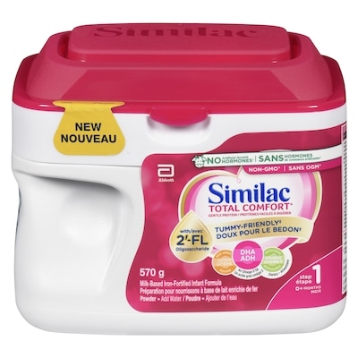 Similac Total comfort, préparation pour nourrissons en poudre, 0+ mois, emballage rose 570 g, 8,42 $/100g 3,82 $/1lb
