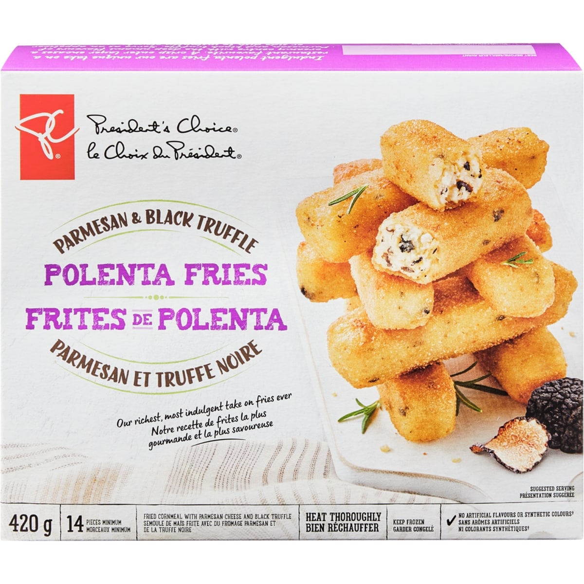 President's Choice Parmesan Black Truffle Polenta Fries 420 g, $2.86/100g