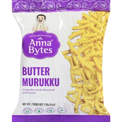 Anna Bytes Crispy rice sticks flavoured with beurre murukku 170 g, 1,47 $/100g