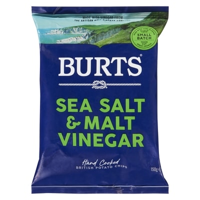 Burts Sea Salt & Malt Vinegar Crisps 150 g, $3.66/100g