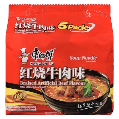 Kang Shi Fu Soupe aux nouilles arôme artificiel de bœuf braisé 530 g, 1,13 $/100g