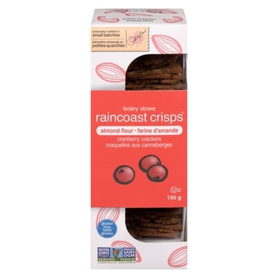 Lesley Stowe's Lesley Stowe Raincoast Crisps Almond Flour Cranberry 150 g, $5.33/100g
