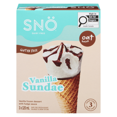 SNO Dairy Free Frozen Dessert Vanilla Sundae 120 ml, $8.33/100ml