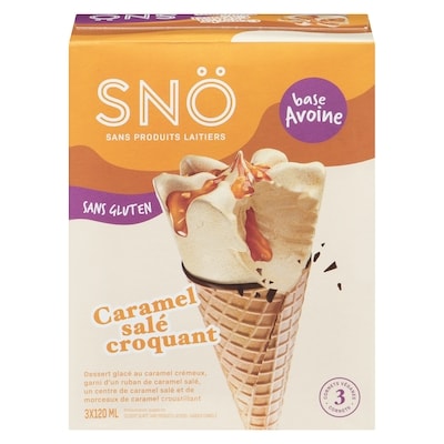 SNO Dessert glacé sans produits laitiers caramel salé croquant 120 ml, 8,33 $/100ml