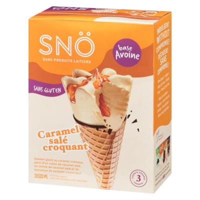 Dessert glacé sans produits laitiers caramel salé croquant