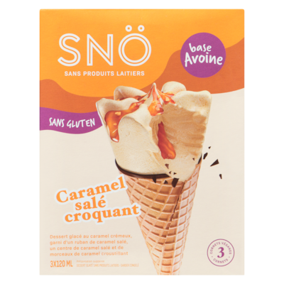 Dessert glacé sans produits laitiers caramel salé croquant