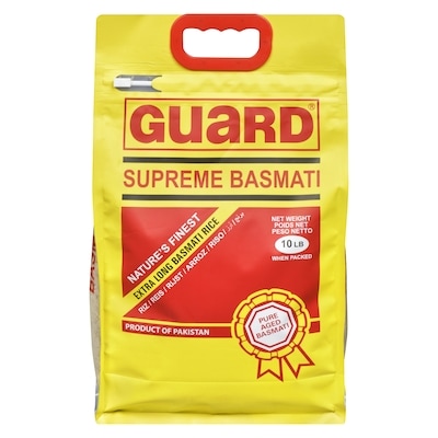 Guard Extra Long Basmati Rice Supreme Basmati 4.54 kg, $0.51/100g