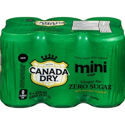 Canada Dry Ginger Ale Zero Sugar 6x222.0 ml, $0.33/100ml