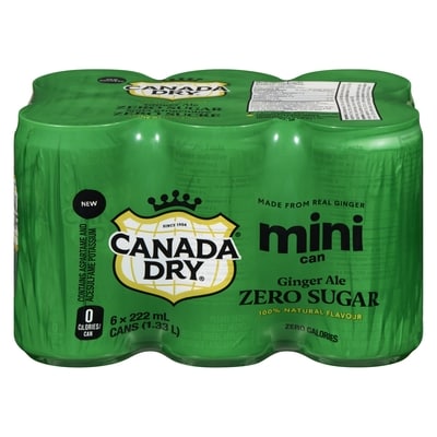 Canada Dry Ginger Ale Zero Sugar 6x222.0 ml, $0.37/100ml
