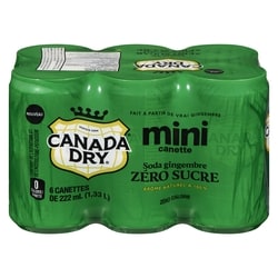 Canada Dry Soda gingembre zéro sucre 6x222.0 ml, 0,43 $/100ml