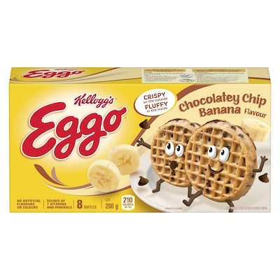 Kelloggs Eggo Waffles Chocolatey Chip Banana Flavour 280 g, $1.60/100g