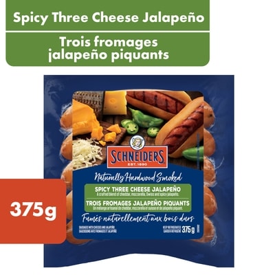 Schneiders Spicy Three Cheese Jalapeo Smoked Sausage 375 g, $1.20/100g