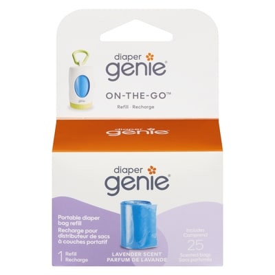 Diaper Genie On-the-go recharge pour distributeur de sacs à couches portatif parfum de lavande 1 ea, 4,49 $/1ch