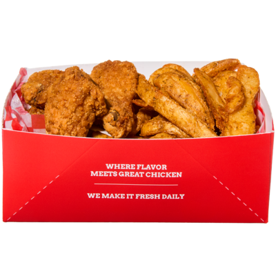 null 4 Chicken Wings & Potato Wedges (After 11am) 462 g, $1.95/100g