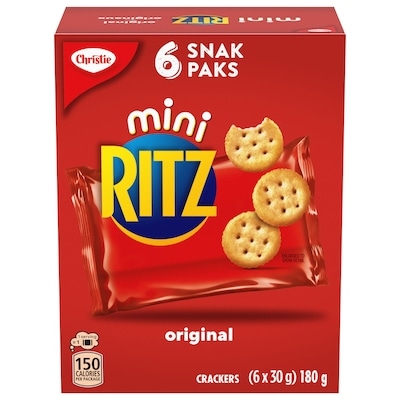 Christie Mini Original Crackers, Snack Packs 180 g, $2.38/100g