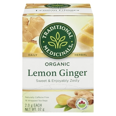 Traditional Medicinals Wrapped Tea Bags Lemon Ginger Organic 16 ea, $0.34/1ea