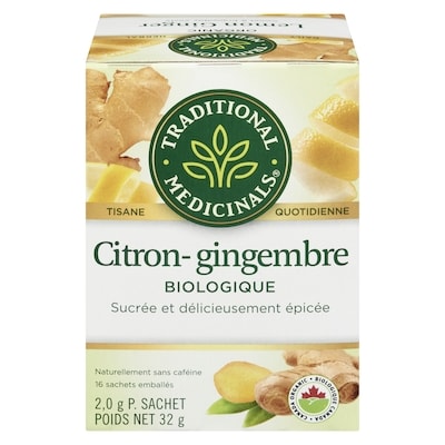 Traditional Medicinals Sachets emballés citron- gingembre biologique 16 ea, 0,34 $/1ch