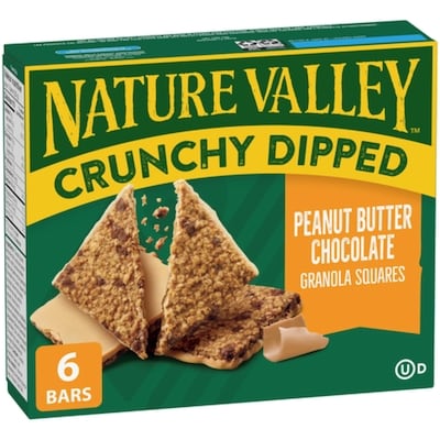 Nature Valley Crunchy Dipped Granola Squares Peanut Butter Chocolate 132 g, $3.02/100g