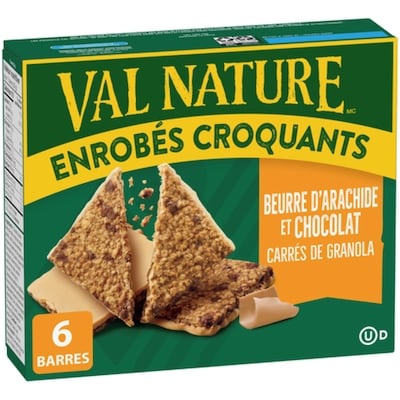 Nature Valley Enrobés croquants carrés de granola beurre d'arachide et chocolat 132 g, 3,02 $/100g