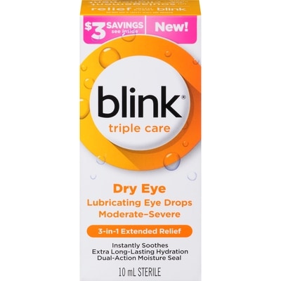 Blink Lubricating Eye Drops Dry Eye Moderate-Severe Sterile 10 ml, $159.90/100ml