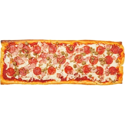 null Meat Lovers Pizza Slab (Available after 11am) 2.336 kg, $0.64/100g