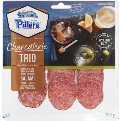 Pillers Charcuterie Trio Salami, Dry Cured, Happy Hour  125 g, $7.19/100g