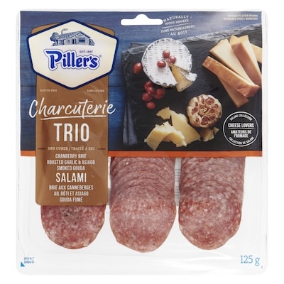 Pillers Charcuterie Trio Salami, Dry Cured, Cheese Lovers 125 g, $7.19/100g