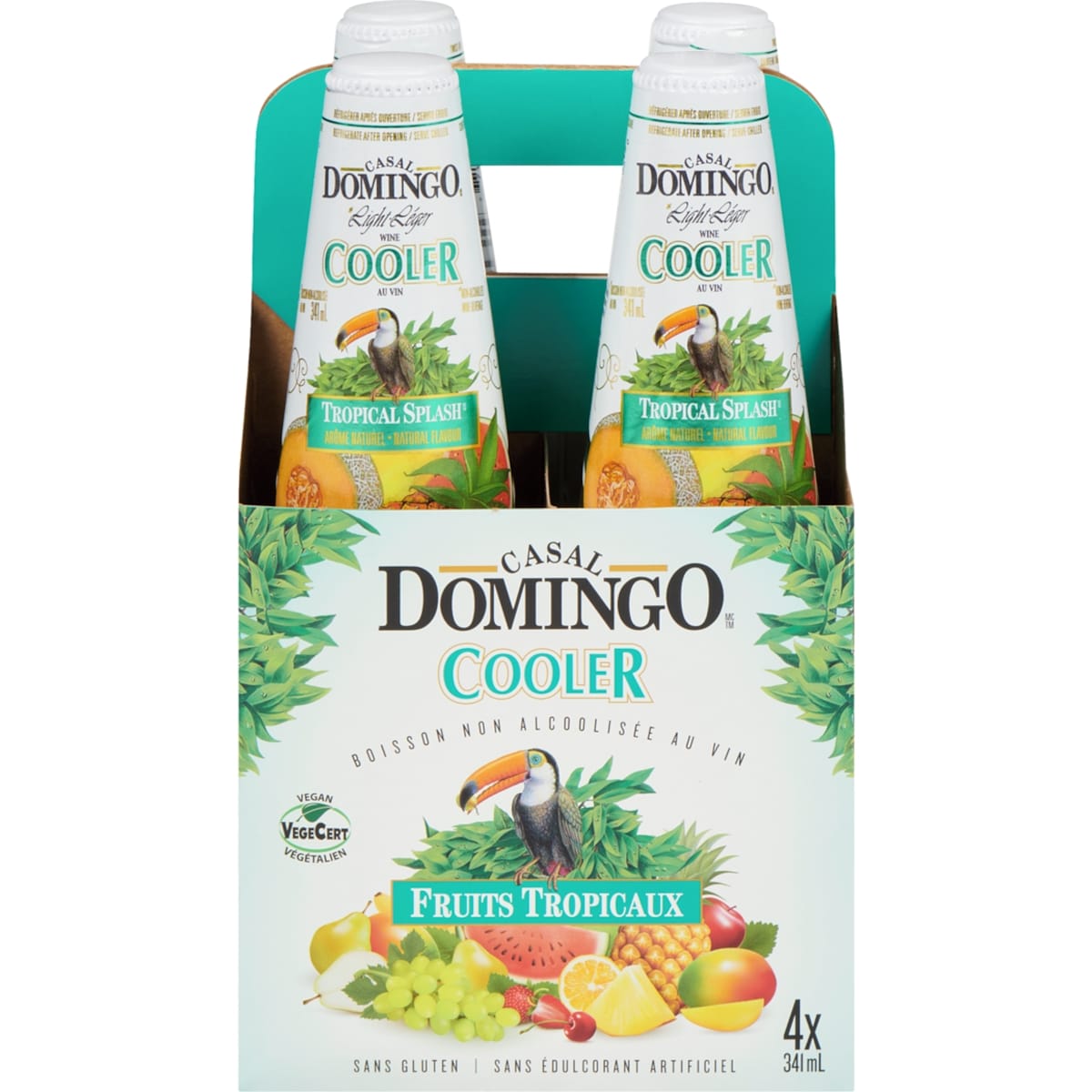 Casal Domingo Cooler boisson non alcoolisée au vin fruits tropicaux 4x341.0 ml, 0,37 $/100ml