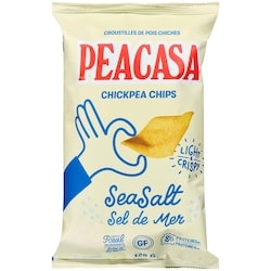 Peacasa Croustilles de pois chiches sel de mer 128 g, 4,68 $/100g