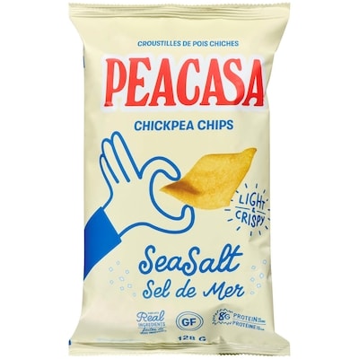 Peacasa Croustilles de pois chiches sel de mer 128 g, 4,68 $/100g