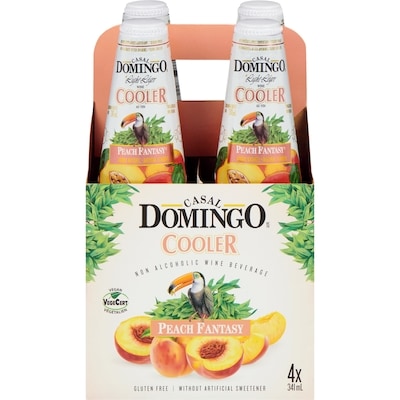 Casal Domingo Cooler Non Alcoholic Wine Beverage Peach Fantasy 4x341.0 ml, $0.37/100ml