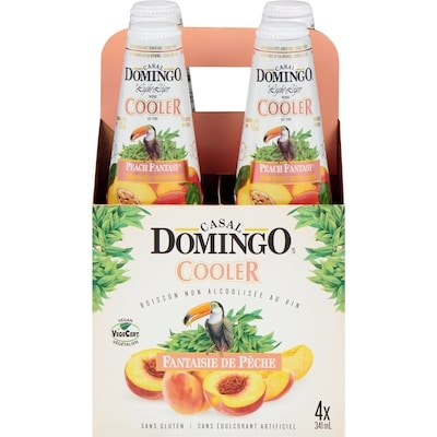 Casal Domingo Cooler boisson non alcoolisée au vin fantaisie de pêche 4x341.0 ml, 0,37 $/100ml