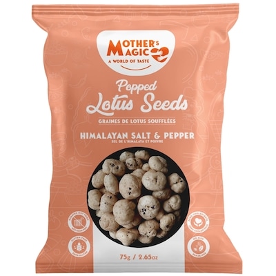 Mother’s Magic Graines de lotus soufflées sel et poivre 75 g, 7,33 $/100g